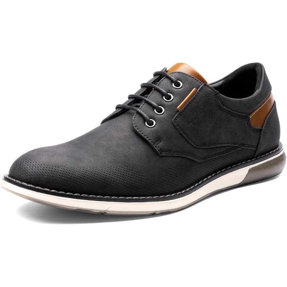Casual Dress Oxford Shoes Men's Black-Waxy Business Formal Comfort Derby Sneaker